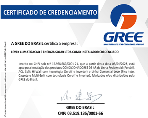 Certificado Credenciamento GREE